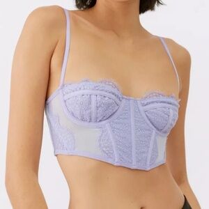 Urban outfitters lace semi sheer corset top